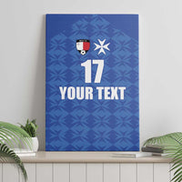 Custom Malta Football Jersey Go Champions Canvas Wall Art Blue Style