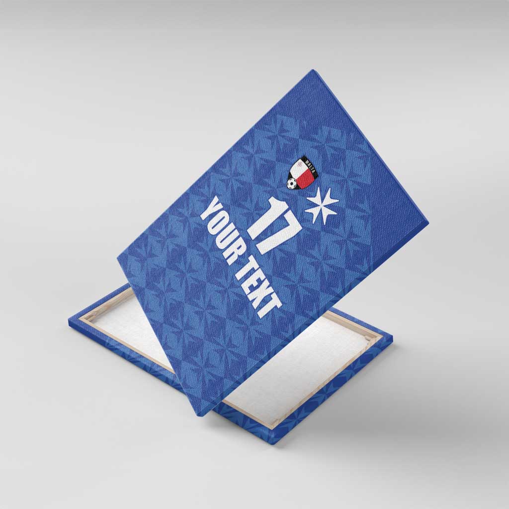 Custom Malta Football Jersey Go Champions Canvas Wall Art Blue Style