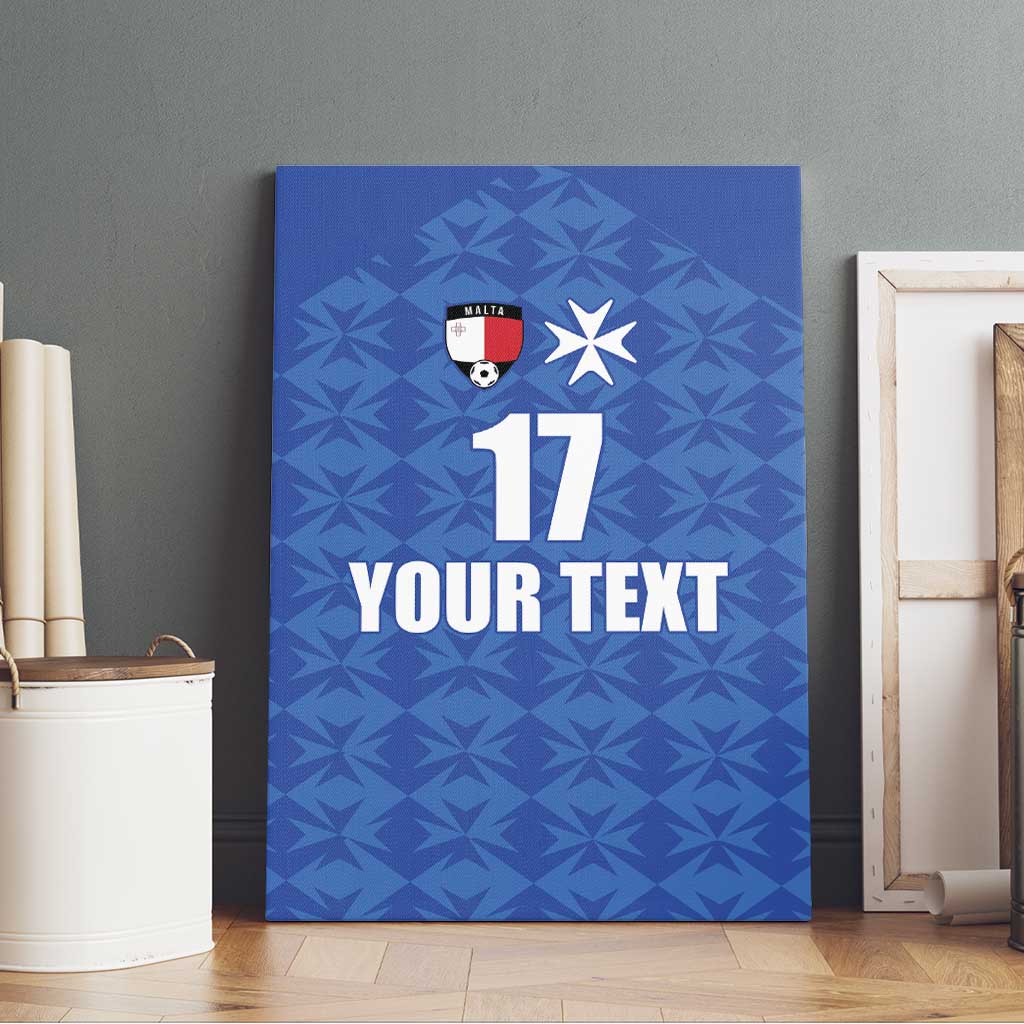 Custom Malta Football Jersey Go Champions Canvas Wall Art Blue Style