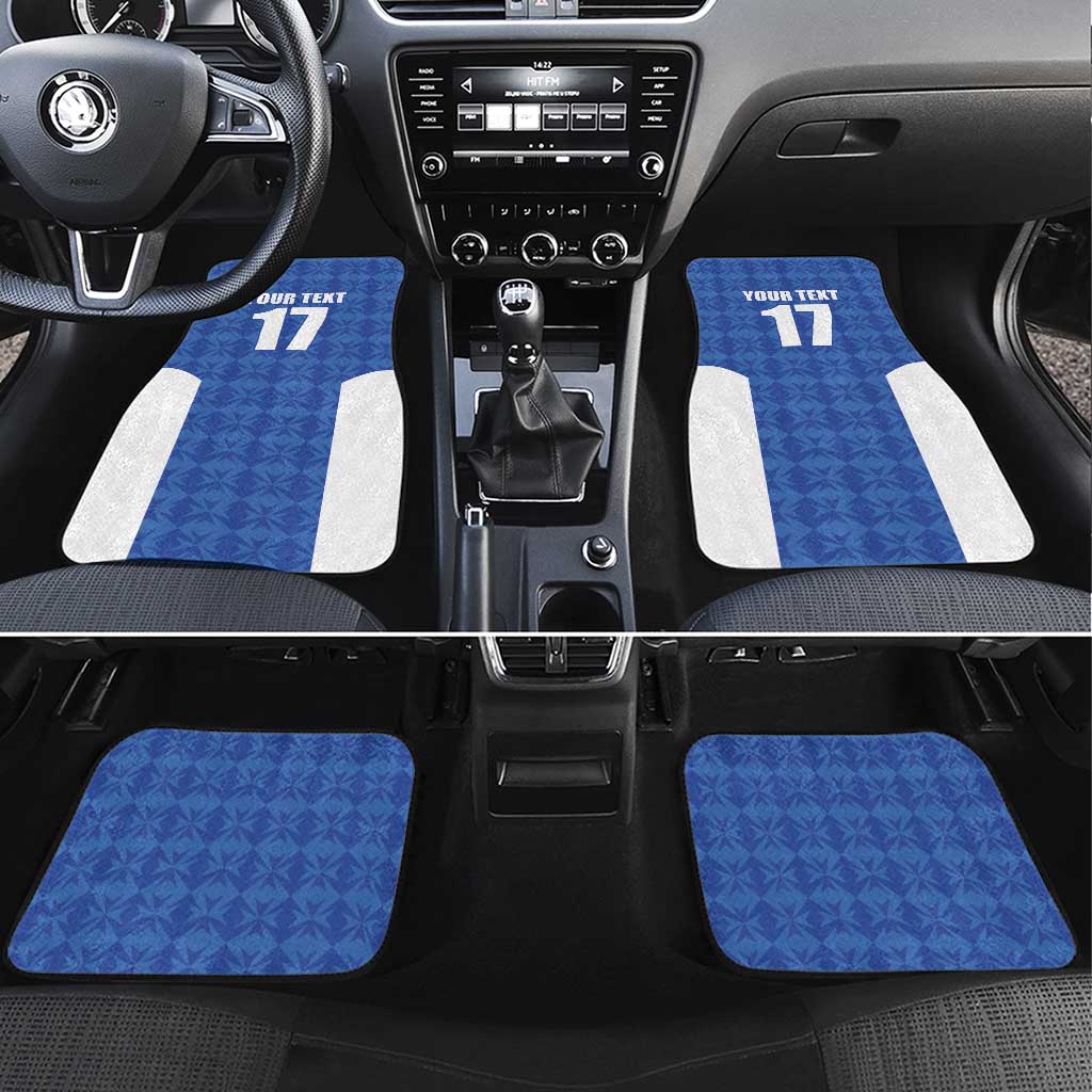 Custom Malta Football Jersey Go Champions Car Mats Blue Style