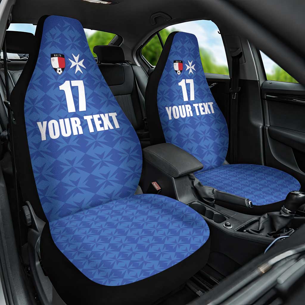 Custom Malta Football Jersey Go Champions Car Seat Cover Blue Style