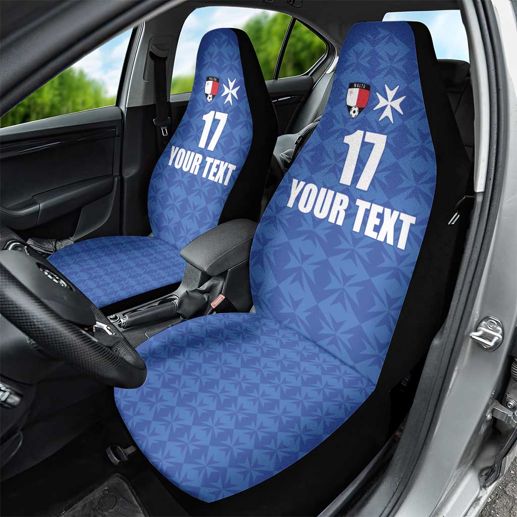 Custom Malta Football Jersey Go Champions Car Seat Cover Blue Style