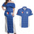 Custom Malta Football Jersey Go Champions Couples Matching Off Shoulder Maxi Dress and Hawaiian Shirt Blue Style