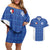 Custom Malta Football Jersey Go Champions Couples Matching Off Shoulder Short Dress and Hawaiian Shirt Blue Style