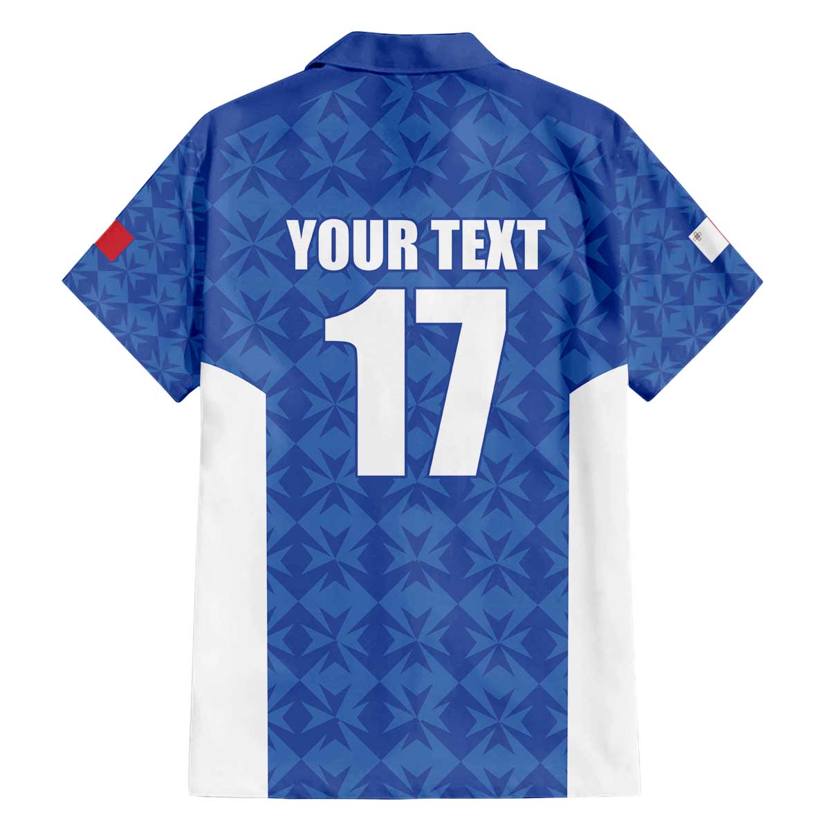 Custom Malta Football Jersey Go Champions Family Matching Off The Shoulder Long Sleeve Dress and Hawaiian Shirt Blue Style