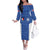 Custom Malta Football Jersey Go Champions Family Matching Off The Shoulder Long Sleeve Dress and Hawaiian Shirt Blue Style