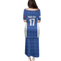 Custom Malta Football Jersey Go Champions Family Matching Puletasi and Hawaiian Shirt Blue Style