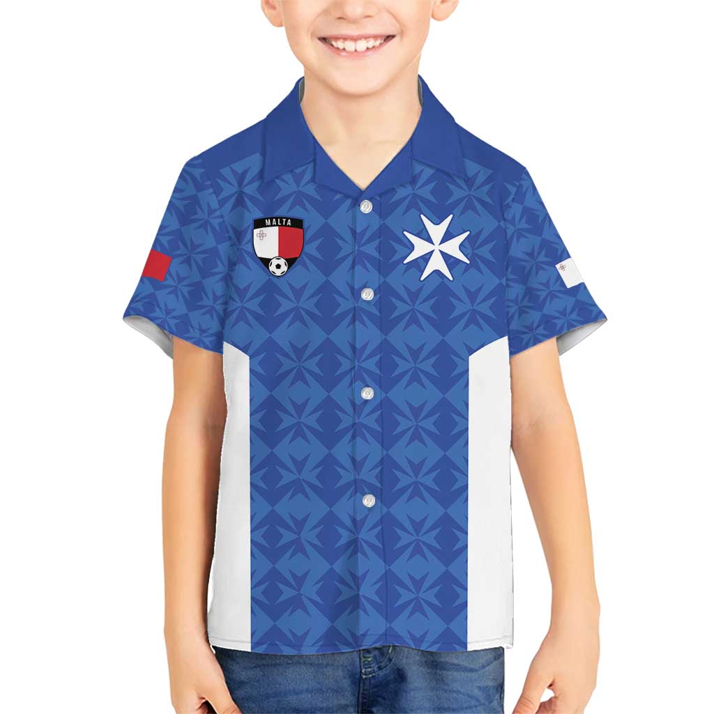 Custom Malta Football Jersey Go Champions Family Matching Puletasi and Hawaiian Shirt Blue Style