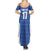 Custom Malta Football Jersey Go Champions Family Matching Summer Maxi Dress and Hawaiian Shirt Blue Style