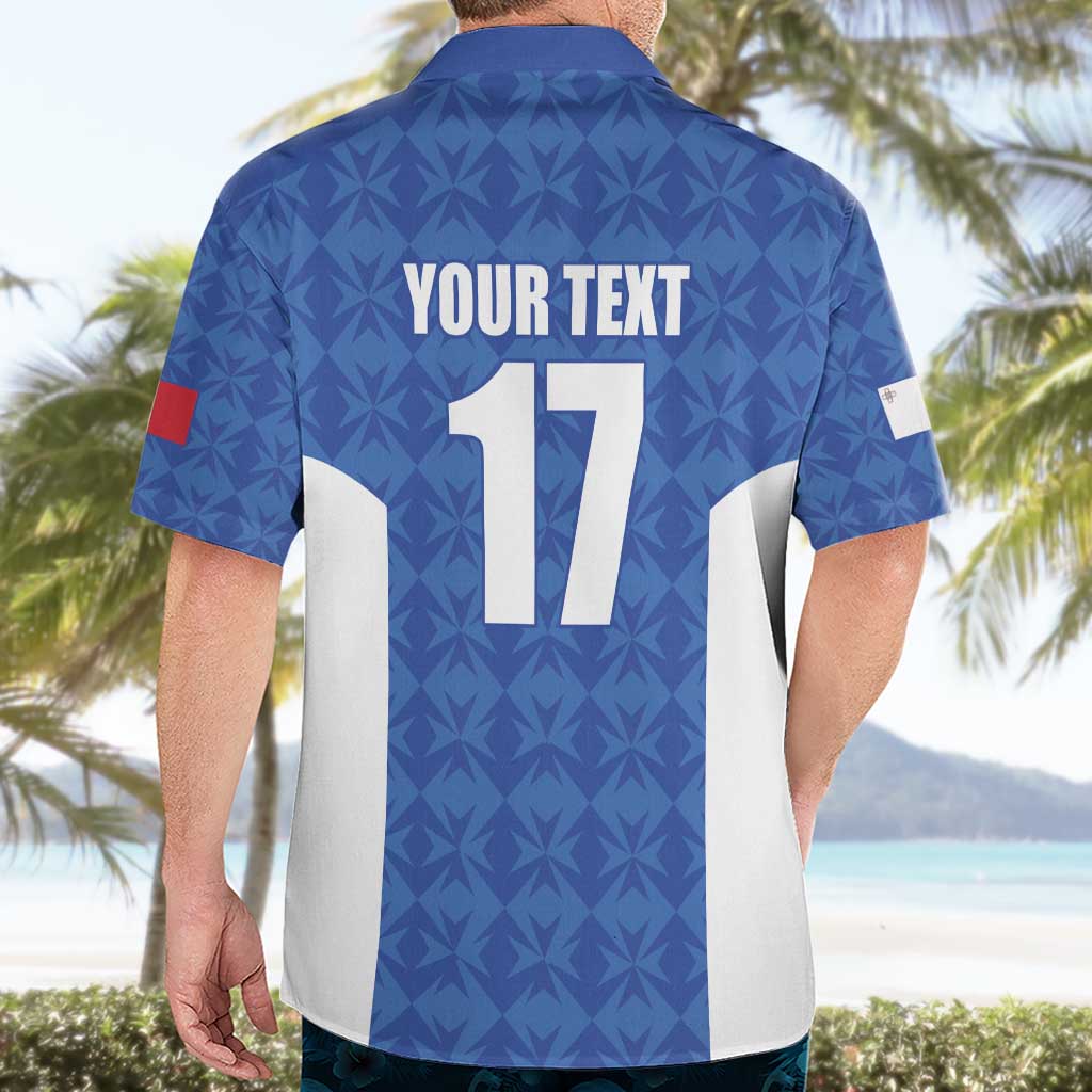 Custom Malta Football Jersey Go Champions Hawaiian Shirt Blue Style