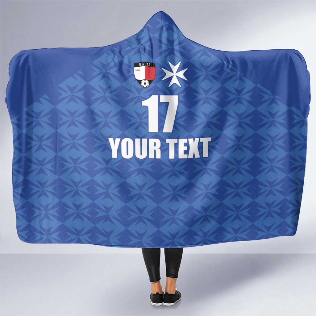 Custom Malta Football Jersey Go Champions Hooded Blanket Blue Style