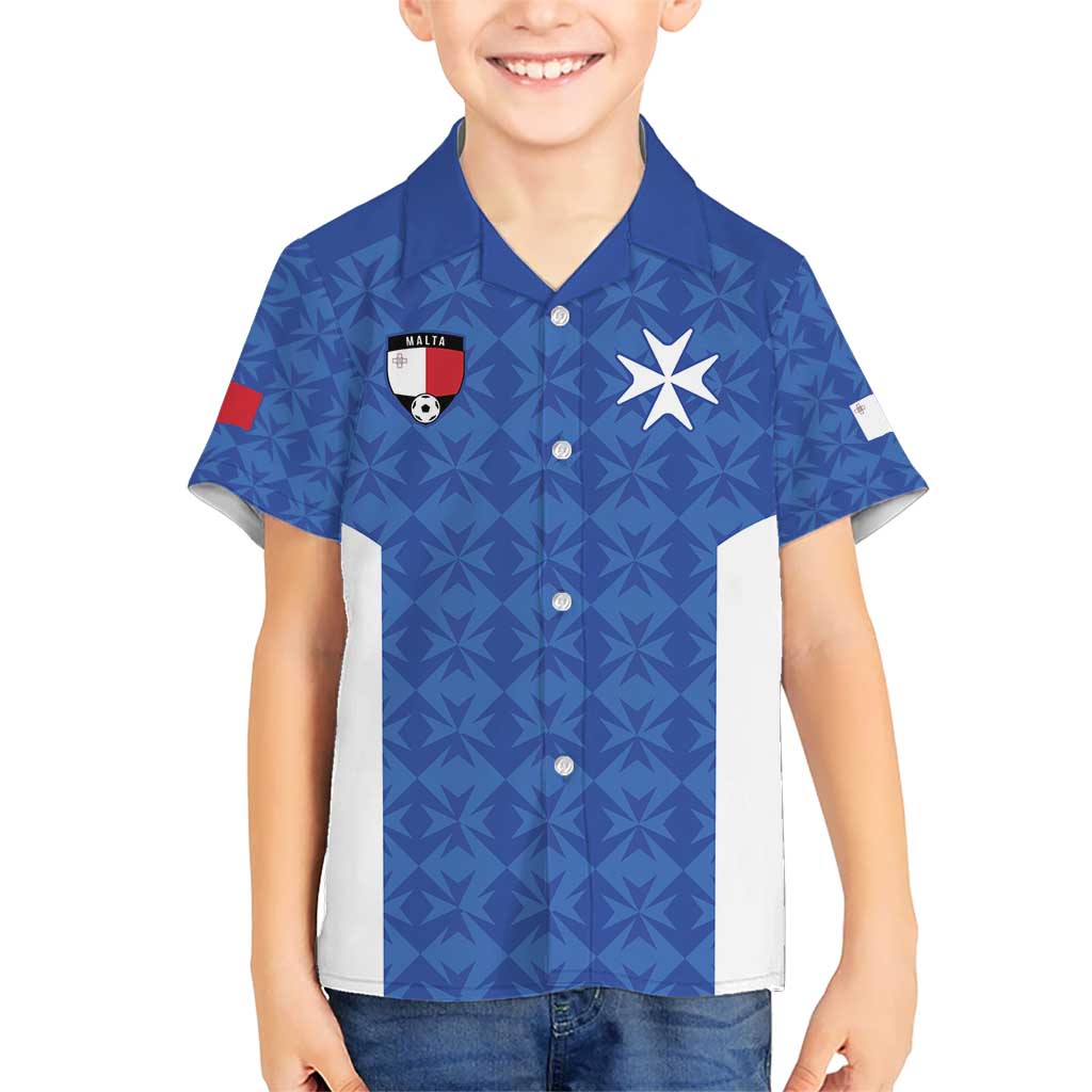 Custom Malta Football Jersey Go Champions Kid Hawaiian Shirt Blue Style