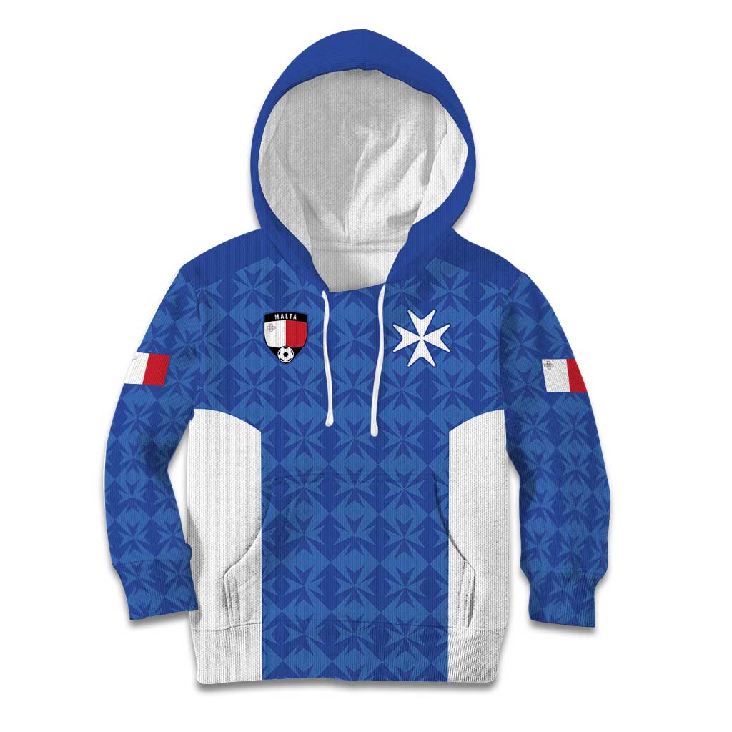 Custom Malta Football Jersey Go Champions Kid Hoodie Blue Style