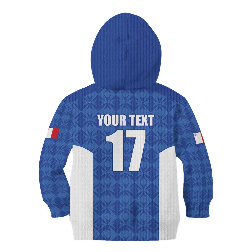 Custom Malta Football Jersey Go Champions Kid Hoodie Blue Style