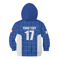 Custom Malta Football Jersey Go Champions Kid Hoodie Blue Style