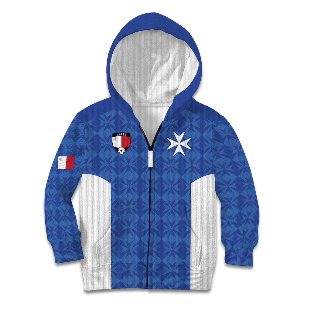 Custom Malta Football Jersey Go Champions Kid Hoodie Blue Style