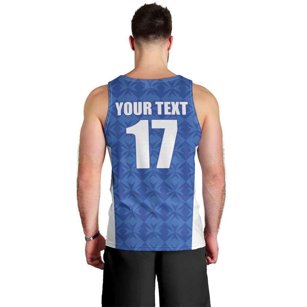 Custom Malta Football Jersey Go Champions Men Tank Top Blue Style