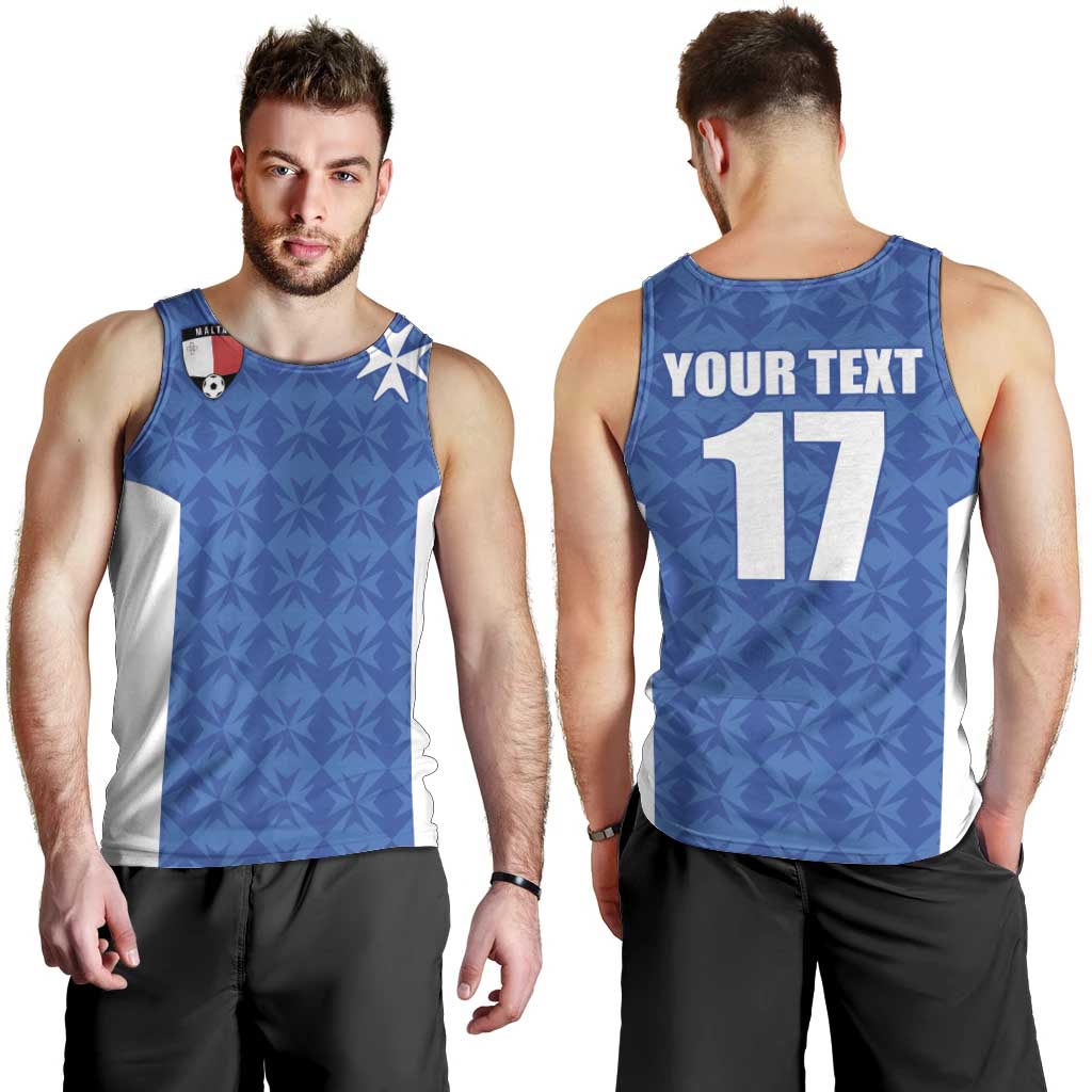 Custom Malta Football Jersey Go Champions Men Tank Top Blue Style