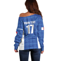 Custom Malta Football Jersey Go Champions Off Shoulder Sweater Blue Style