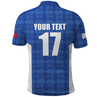 Custom Malta Football Jersey Go Champions Polo Shirt Blue Style