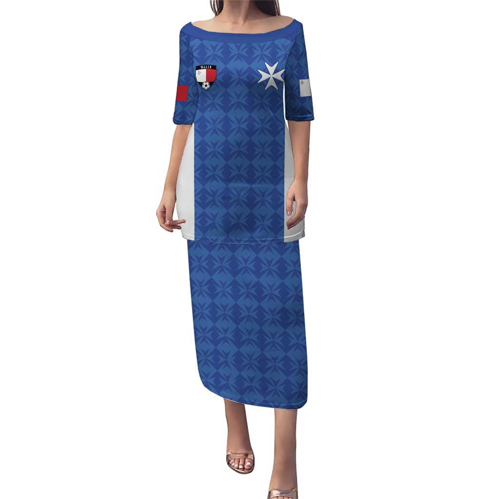 Custom Malta Football Jersey Go Champions Puletasi Blue Style