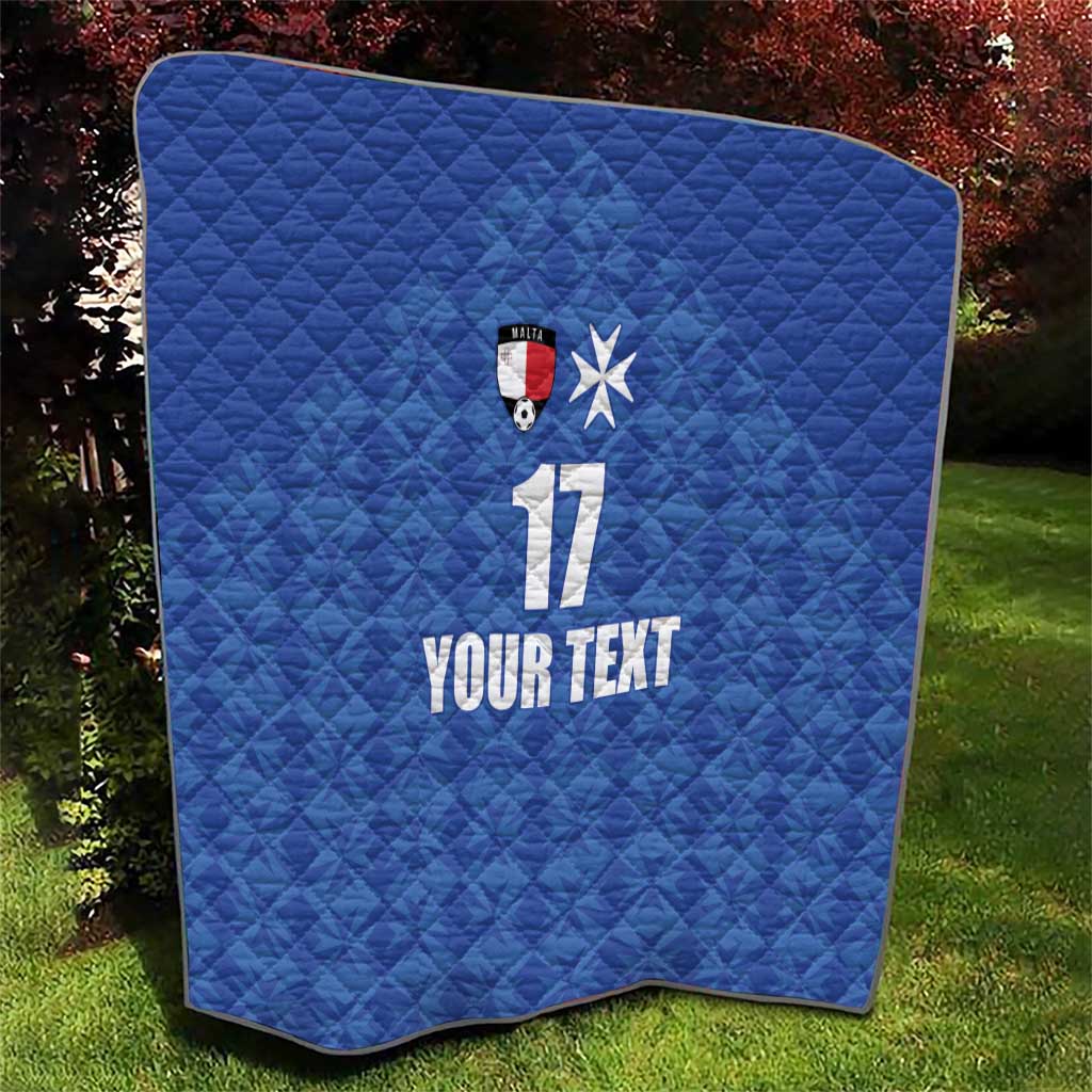 Custom Malta Football Jersey Go Champions Quilt Blue Style
