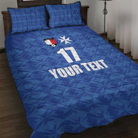 Custom Malta Football Jersey Go Champions Quilt Bed Set Blue Style