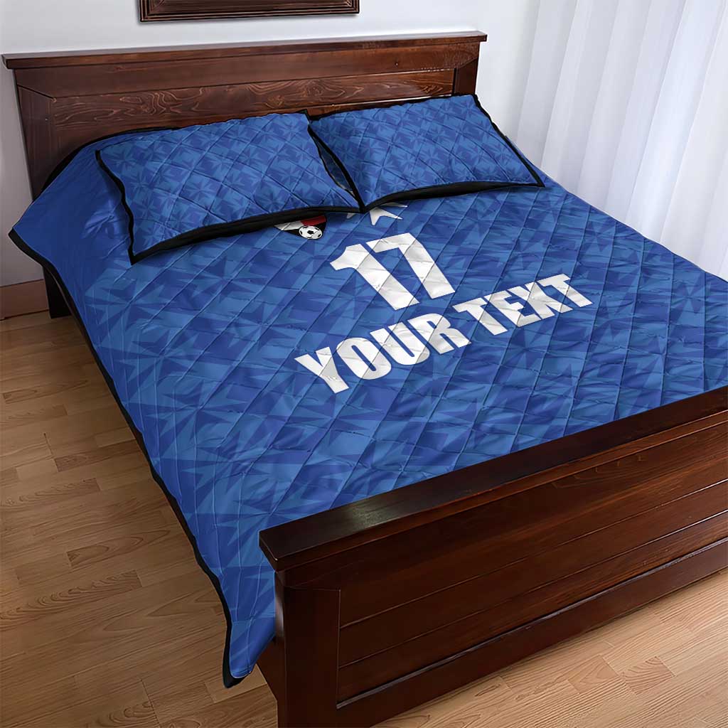 Custom Malta Football Jersey Go Champions Quilt Bed Set Blue Style