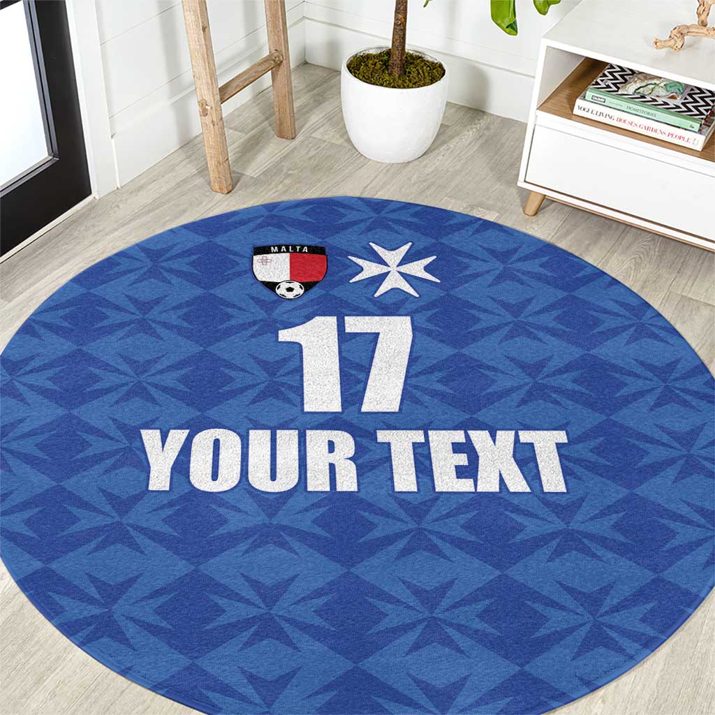Custom Malta Football Jersey Go Champions Round Carpet Blue Style