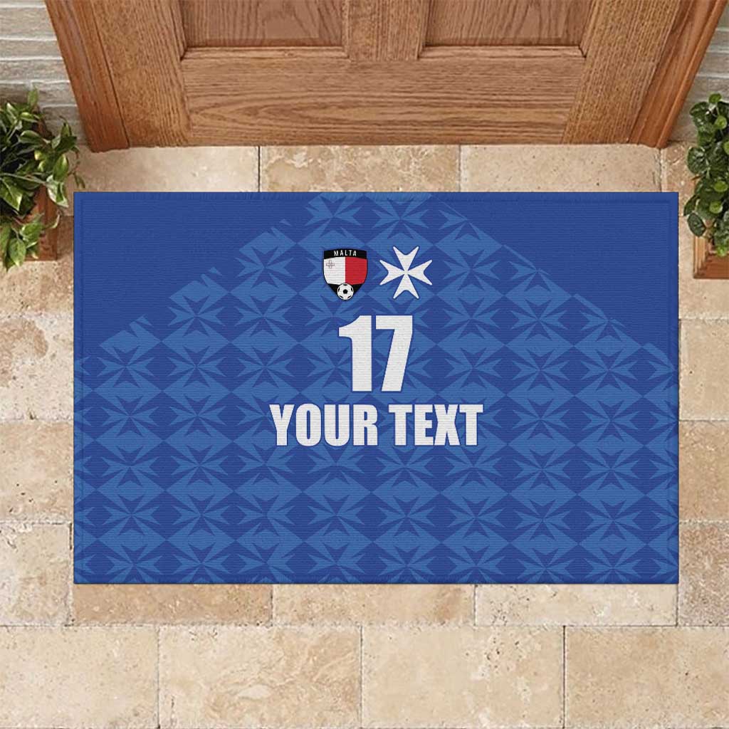 Custom Malta Football Jersey Go Champions Rubber Doormat Blue Style
