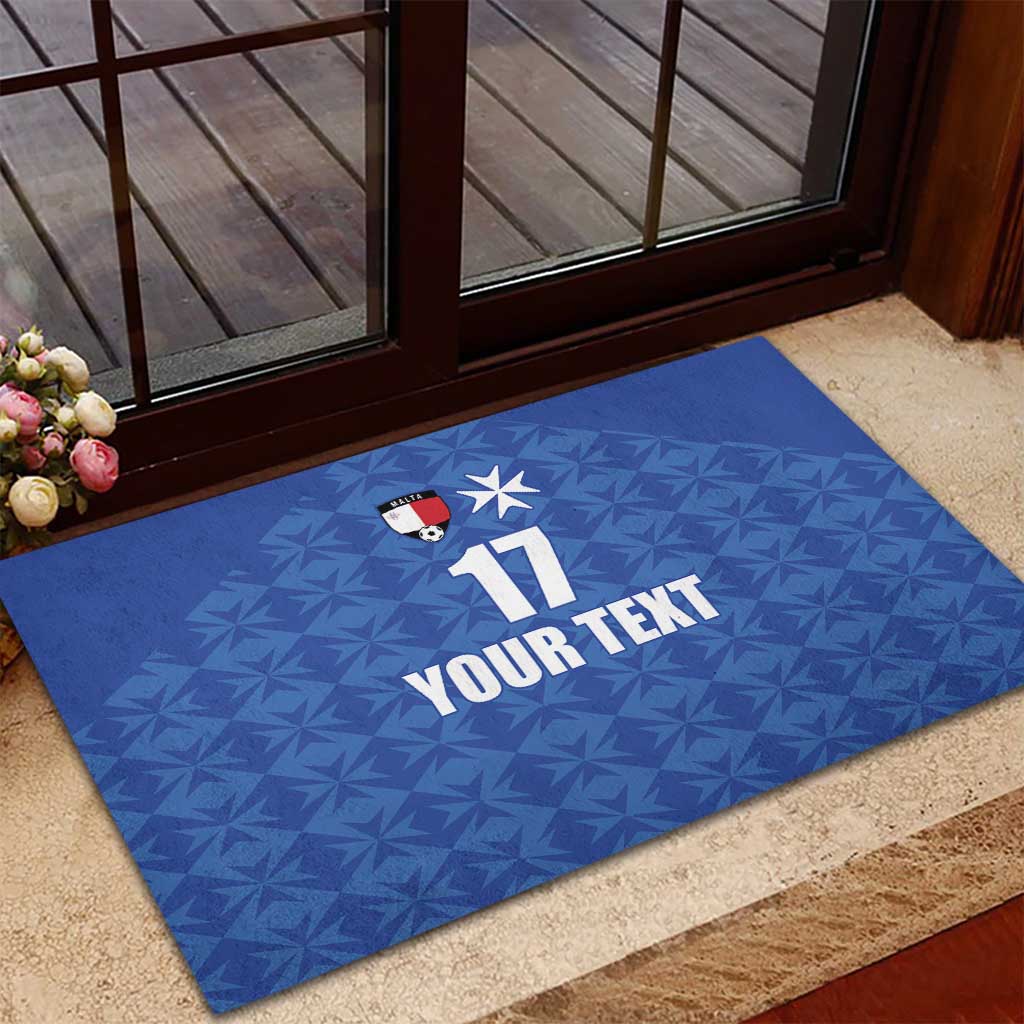 Custom Malta Football Jersey Go Champions Rubber Doormat Blue Style