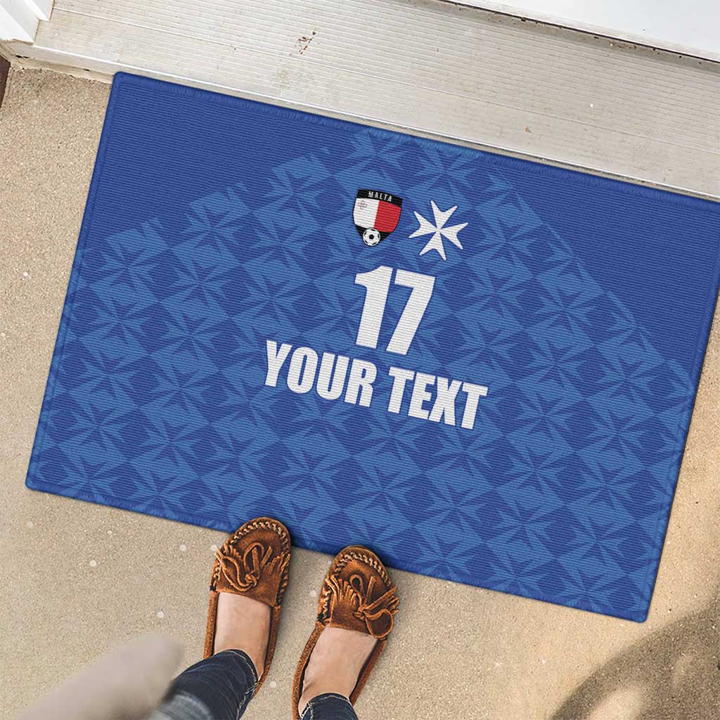 Custom Malta Football Jersey Go Champions Rubber Doormat Blue Style