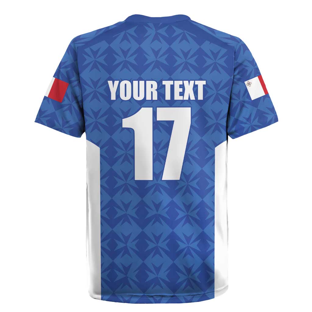 Custom Malta Football Jersey Go Champions Rugby Jersey Blue Style