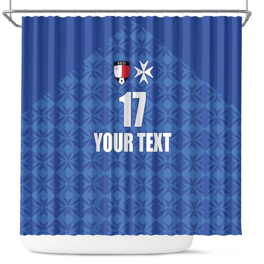 Custom Malta Football Jersey Go Champions Shower Curtain Blue Style