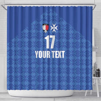 Custom Malta Football Jersey Go Champions Shower Curtain Blue Style