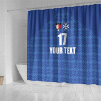 Custom Malta Football Jersey Go Champions Shower Curtain Blue Style
