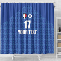 Custom Malta Football Jersey Go Champions Shower Curtain Blue Style