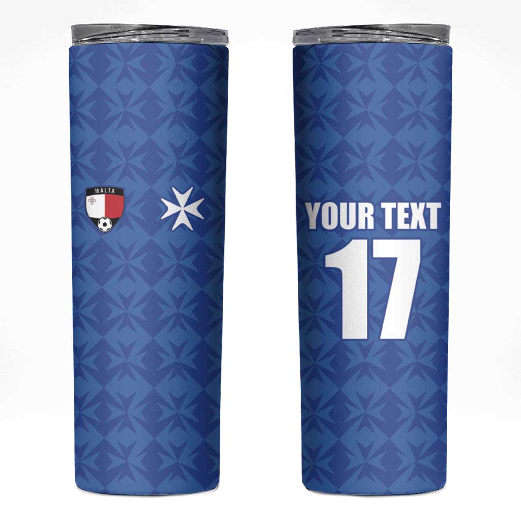 Custom Malta Football Jersey Go Champions Skinny Tumbler Blue Style