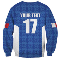 Custom Malta Football Jersey Go Champions Sweatshirt Blue Style