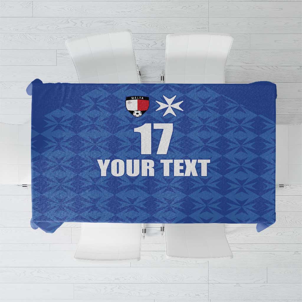 Custom Malta Football Jersey Go Champions Tablecloth Blue Style