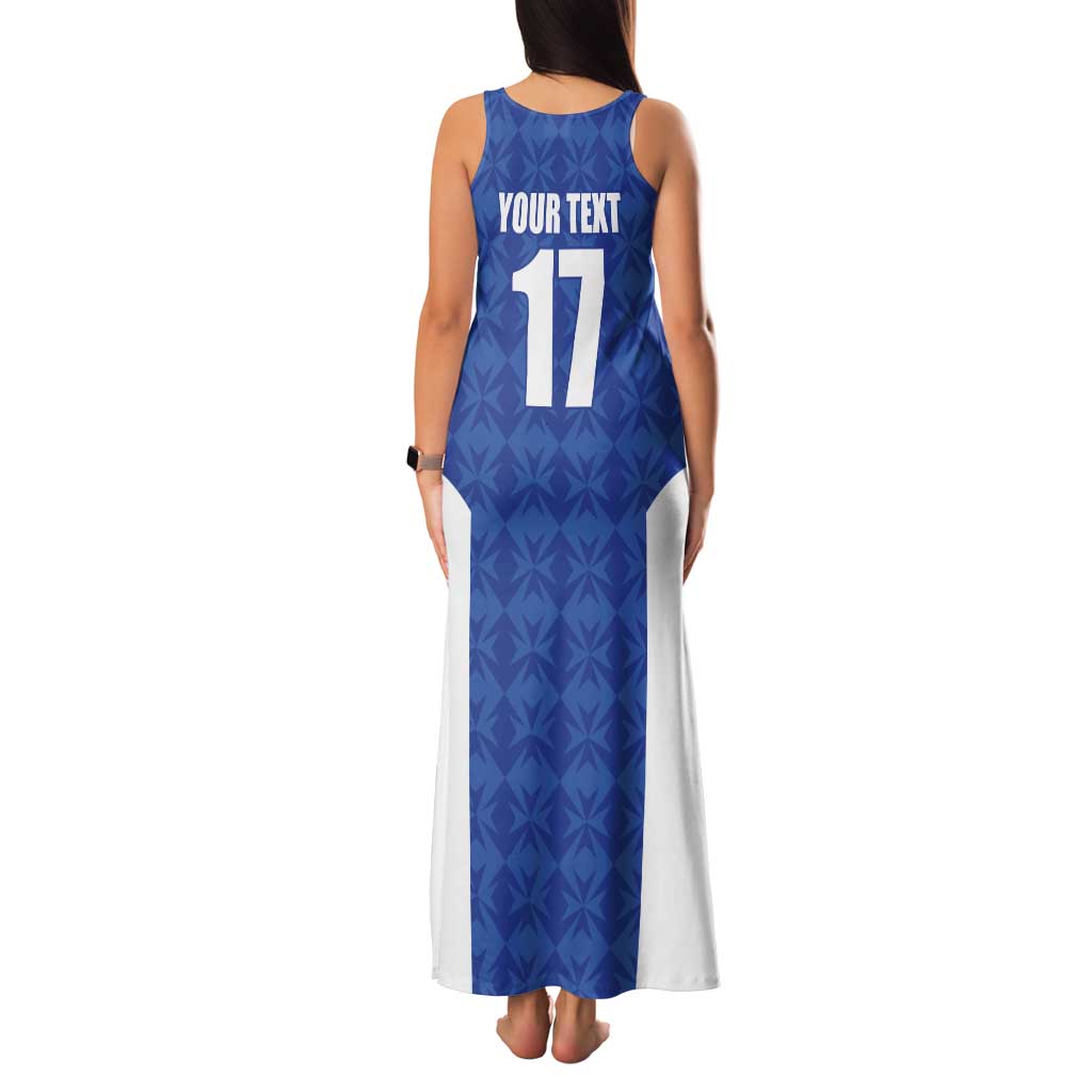 Custom Malta Football Jersey Go Champions Tank Maxi Dress Blue Style