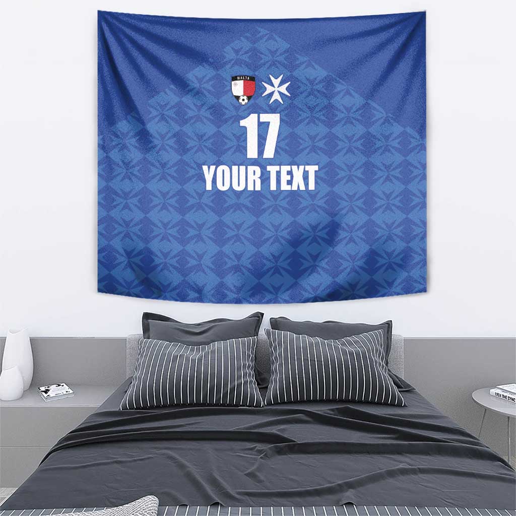 Custom Malta Football Jersey Go Champions Tapestry Blue Style