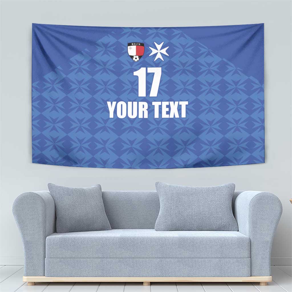 Custom Malta Football Jersey Go Champions Tapestry Blue Style
