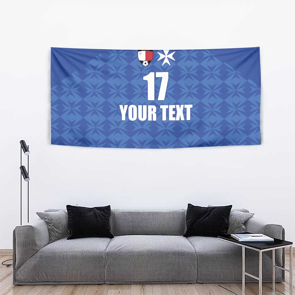 Custom Malta Football Jersey Go Champions Tapestry Blue Style