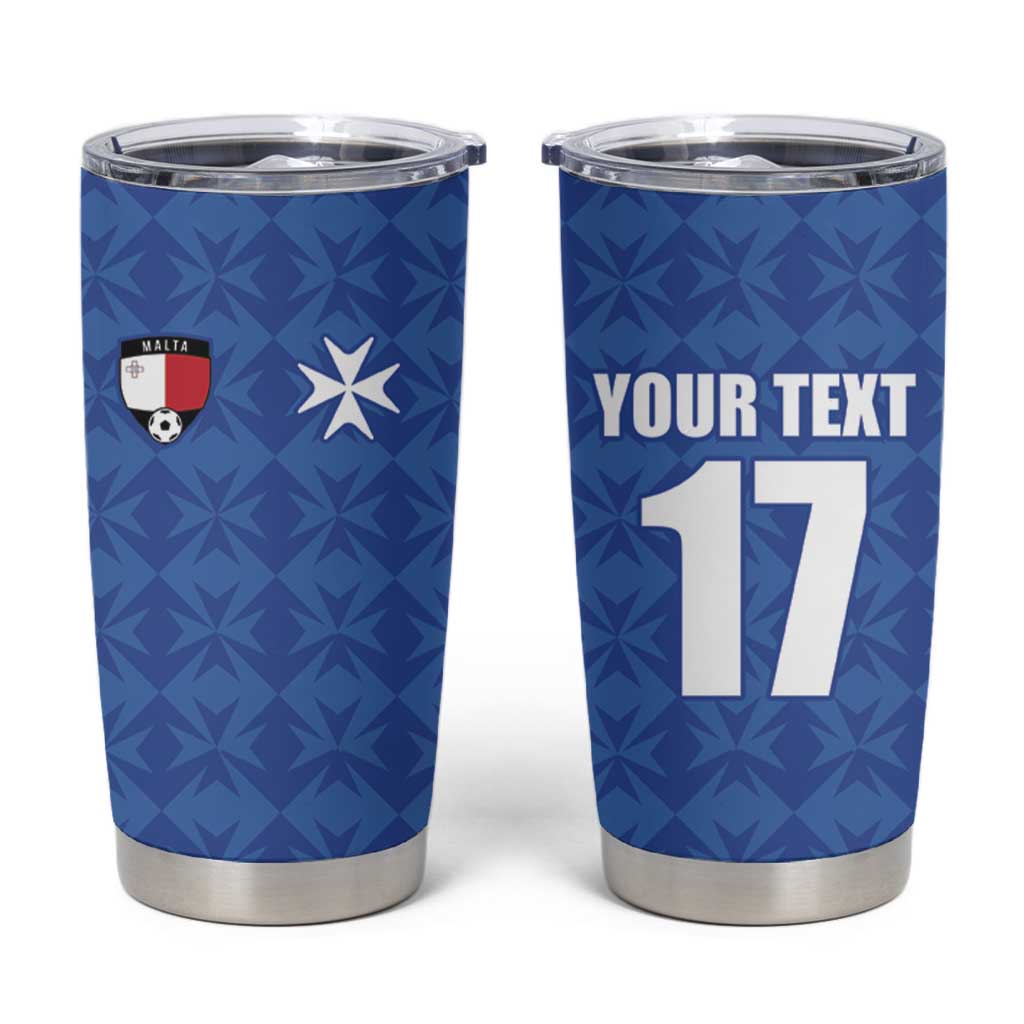 Custom Malta Football Jersey Go Champions Tumbler Cup Blue Style