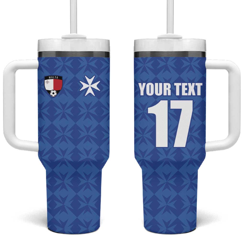 Custom Malta Football Jersey Go Champions Tumbler With Handle Blue Style
