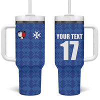 Custom Malta Football Jersey Go Champions Tumbler With Handle Blue Style