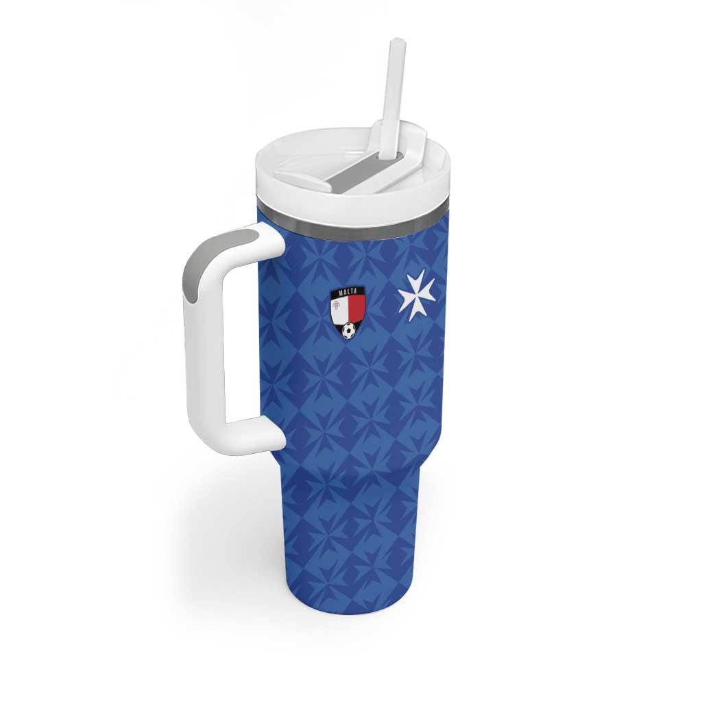 Custom Malta Football Jersey Go Champions Tumbler With Handle Blue Style