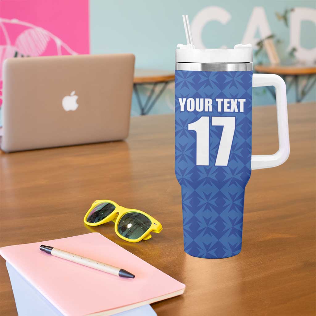 Custom Malta Football Jersey Go Champions Tumbler With Handle Blue Style