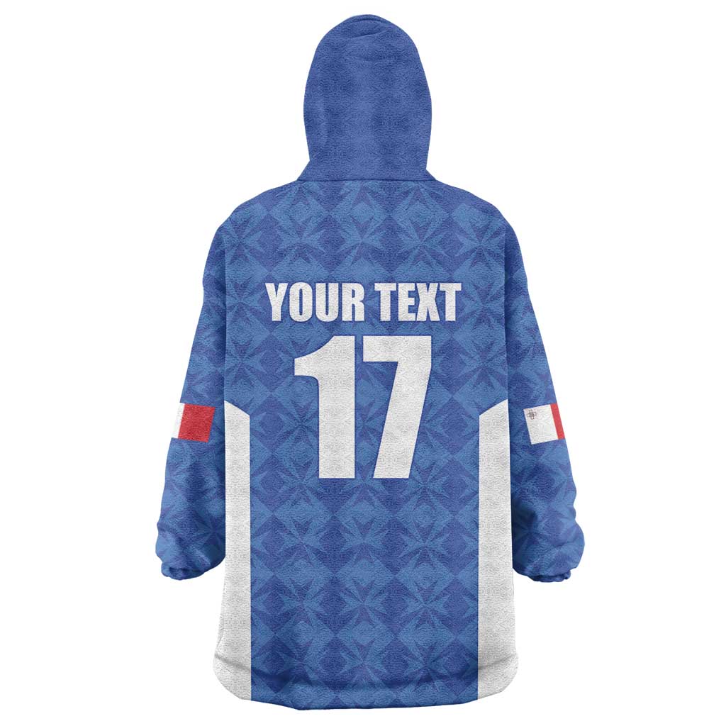 Custom Malta Football Jersey Go Champions Wearable Blanket Hoodie Blue Style
